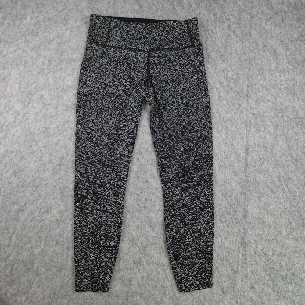 Lululemon Leggings Womens 6 Black Soundwave Quick Pace 7/8 Athletic Yoga Gym Run